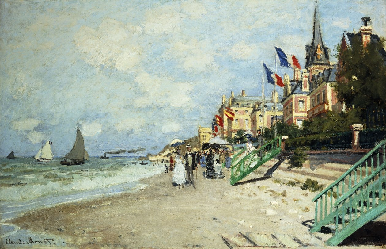 Trouvillen ranta; Trouvillen ranta, 1870 tekijältä Claude Monet