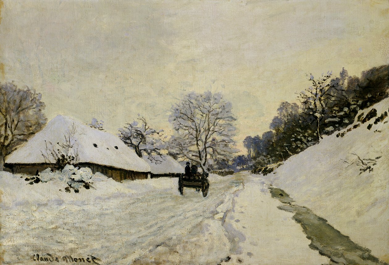 Kärry eli tie lumen alla Honfleurissa, 1865 tekijältä Claude Monet
