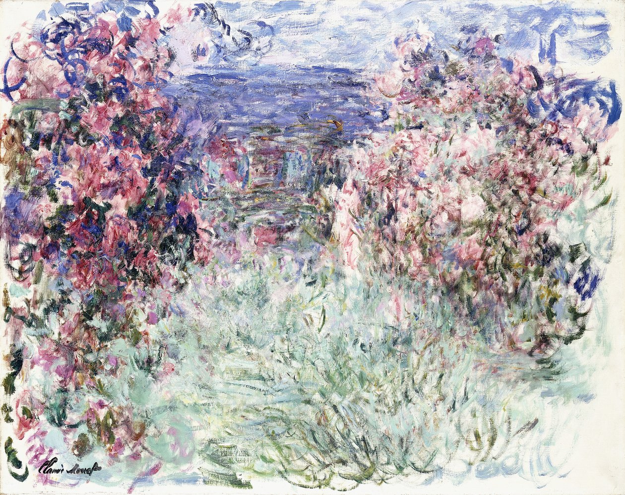 Talo ruusujen keskellä, 1925 tekijältä Claude Monet