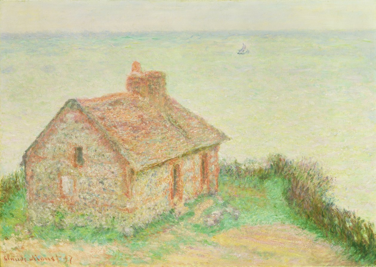 The House at Douanier, Pink Effect, 1897 tekijältä Claude Monet