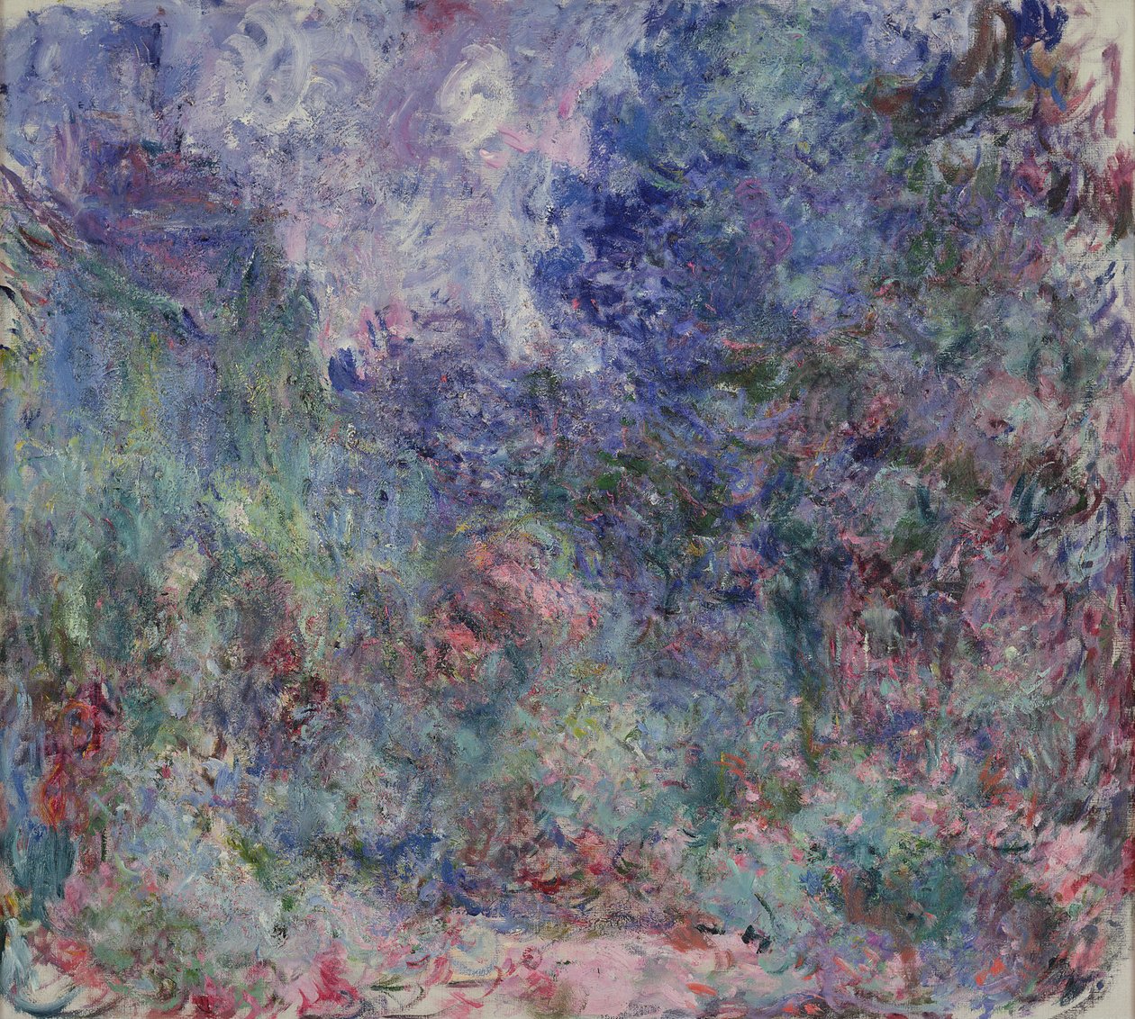 Talo Givernyssä Ruusutarhasta katsottuna, 1922-24 tekijältä Claude Monet