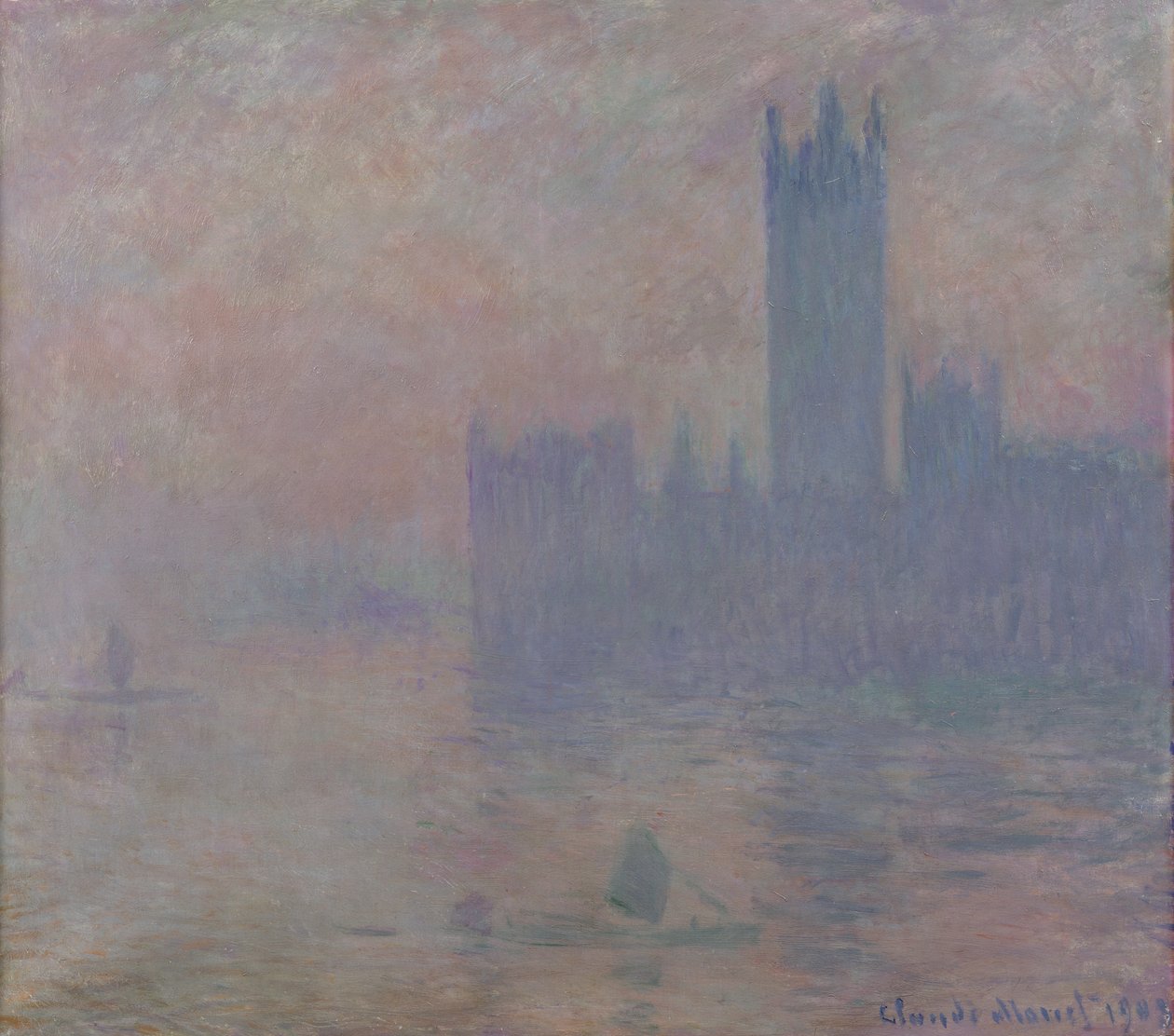 Parlamenttitalo, Lontoo, 1903 tekijältä Claude Monet