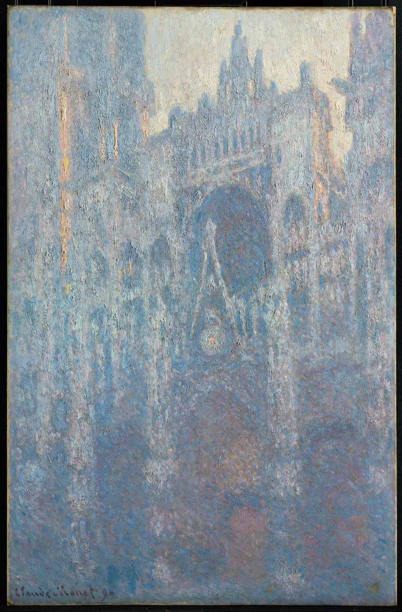 Rouenin katedraalin portaali aamun valossa tekijältä Claude Monet