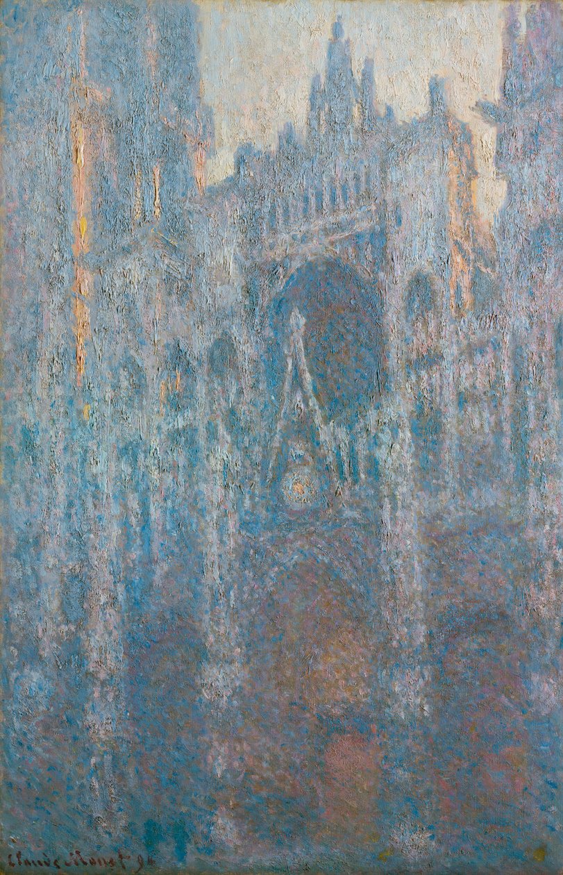 Rouenin katedraalin portaali aamuvalossa, 1894 tekijältä Claude Monet
