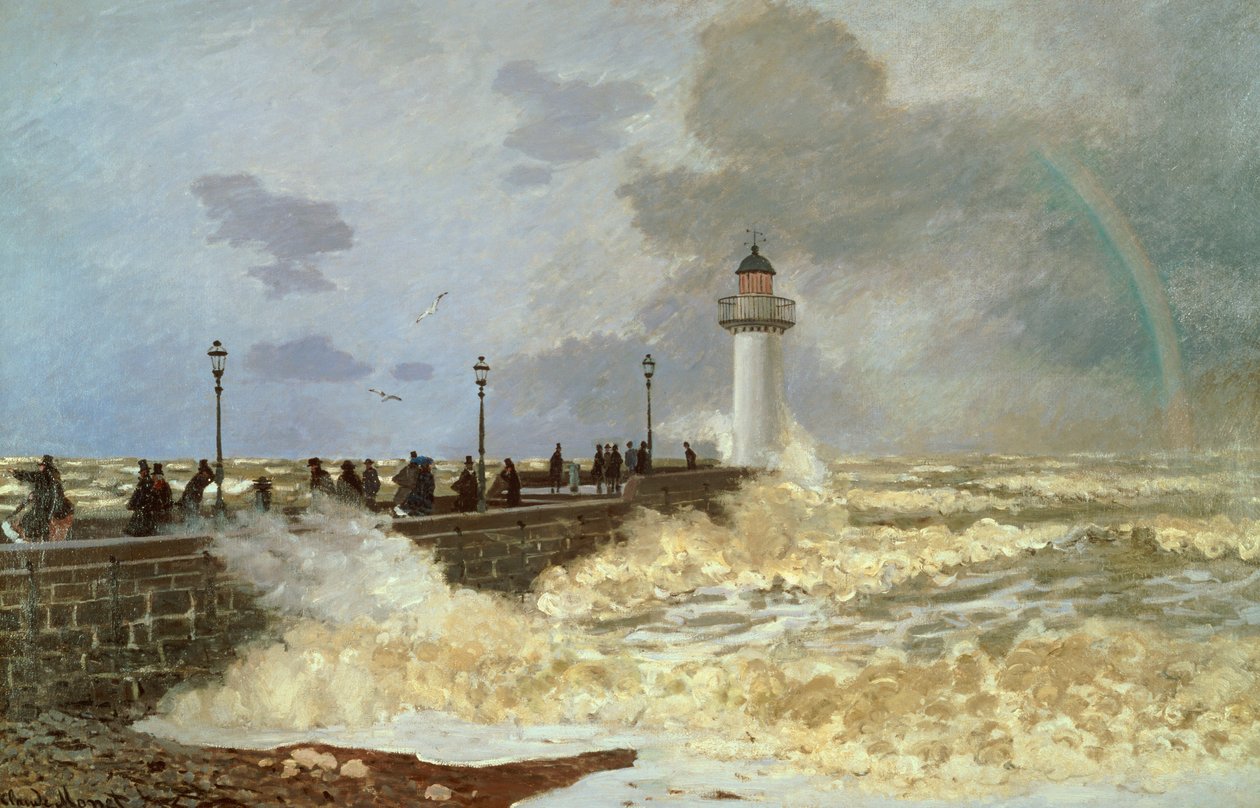 Le Havren laituri, 1868 tekijältä Claude Monet