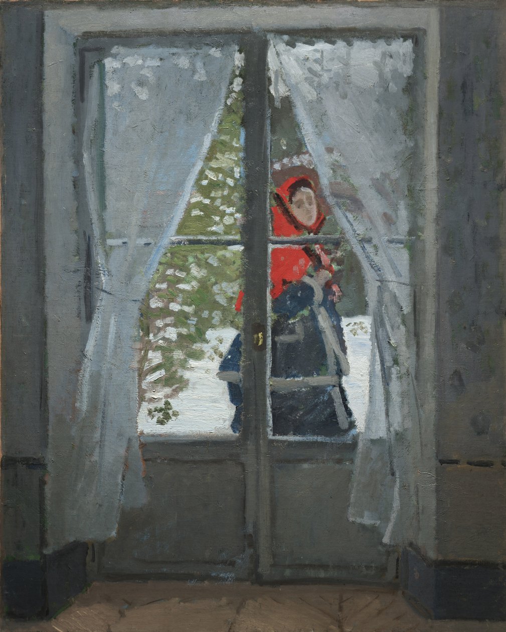 Punainen huivi, n. 1868-73 (öljy kankaalle) tekijältä Claude Monet
