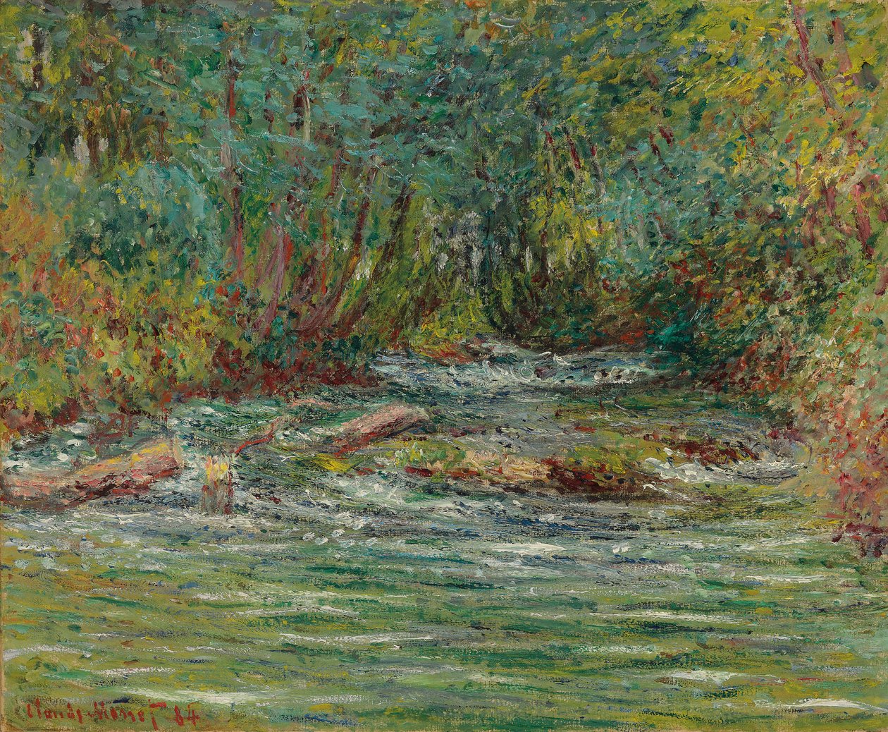 Epte-joki Givernyssä kesällä; Epte-joki Givernyssä kesällä 1884 tekijältä Claude Monet