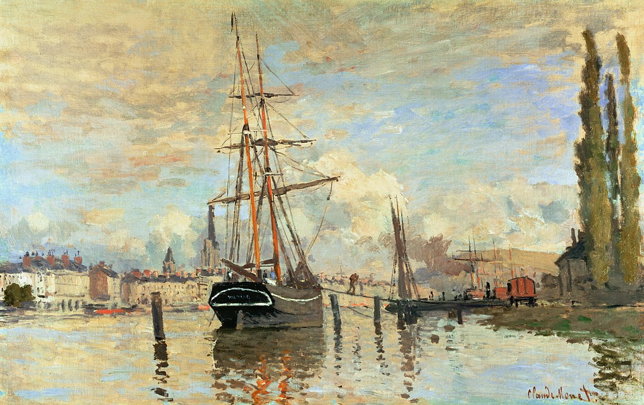 Seine Rouenissa, 1872 tekijältä Claude Monet