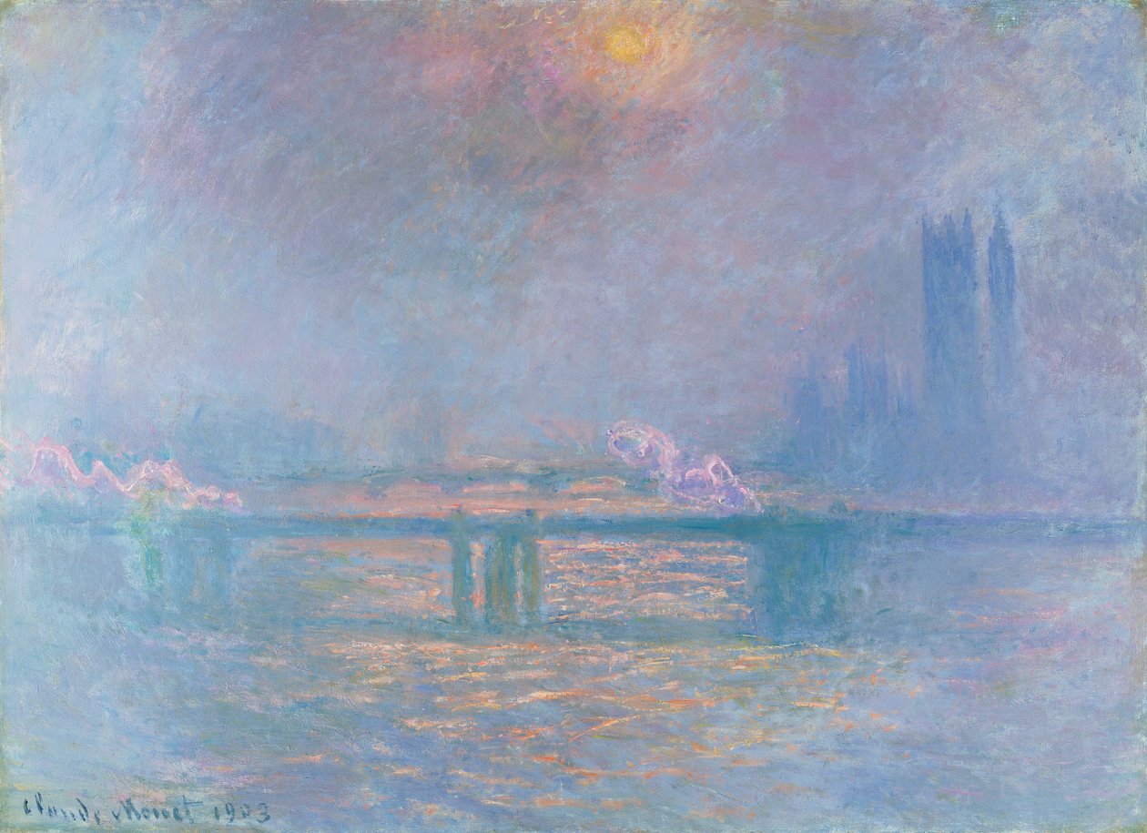 Thames Charing Crossin sillalla tekijältä Claude Monet