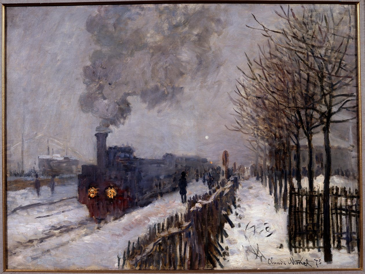Juna lumessa tekijältä Claude Monet