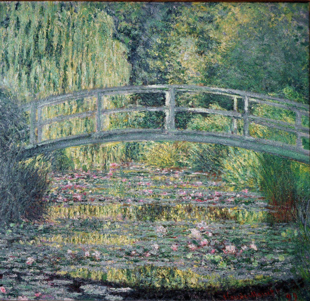 Kävelysilta ja vesililja-allas tekijältä Claude Monet