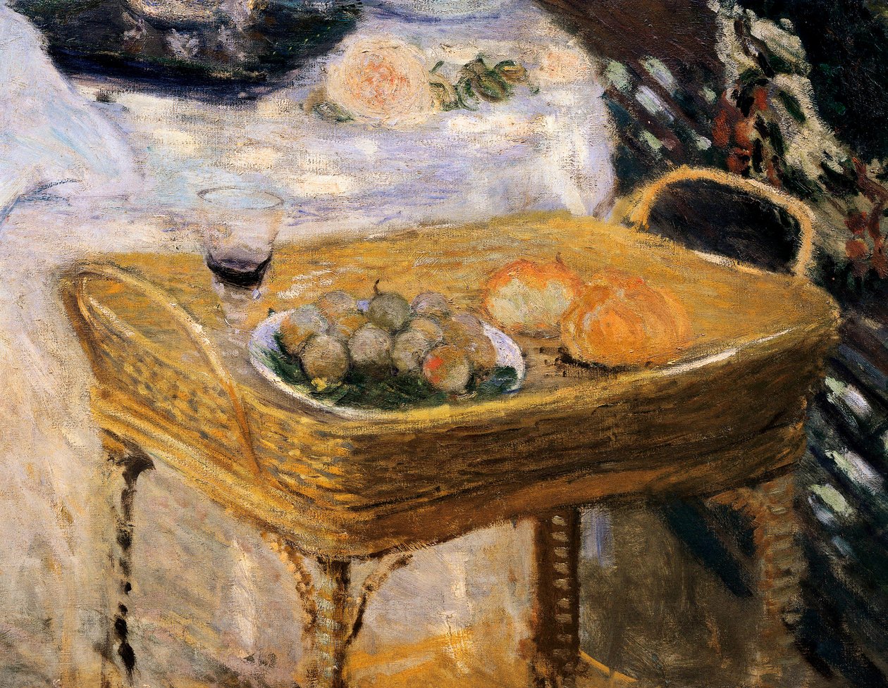 Lounas, koristeellinen paneeli, jossa näkyy Monetin puutarha Argenteuilissa 9 yksityiskohta) tekijältä Claude Monet