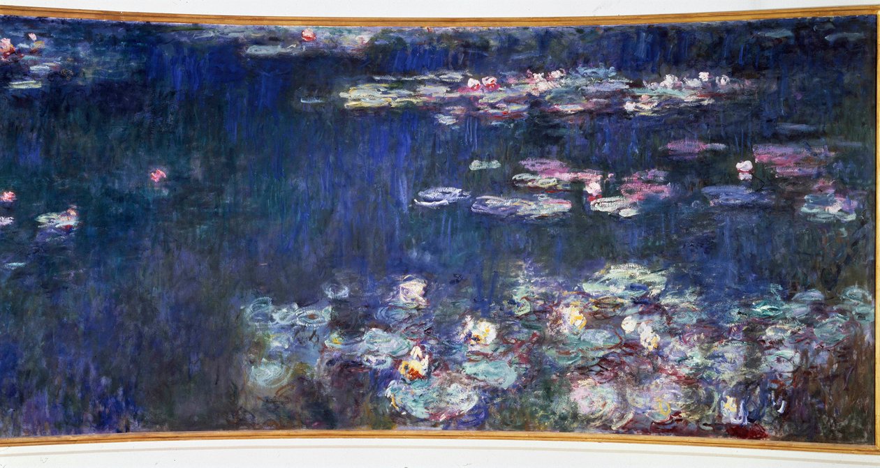 Nymfeat, vihreät heijastukset Diptyykki oikealla. Claude Monet