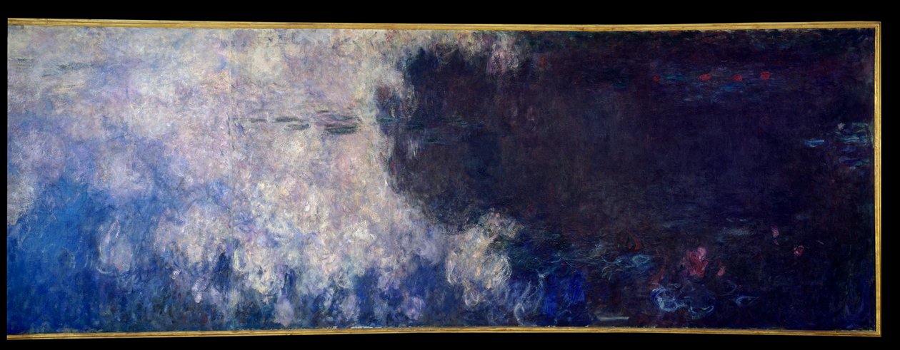 Nymfeat; pilvet. Givernyssä maalatun triptyykin oikea osa. Claude Monet