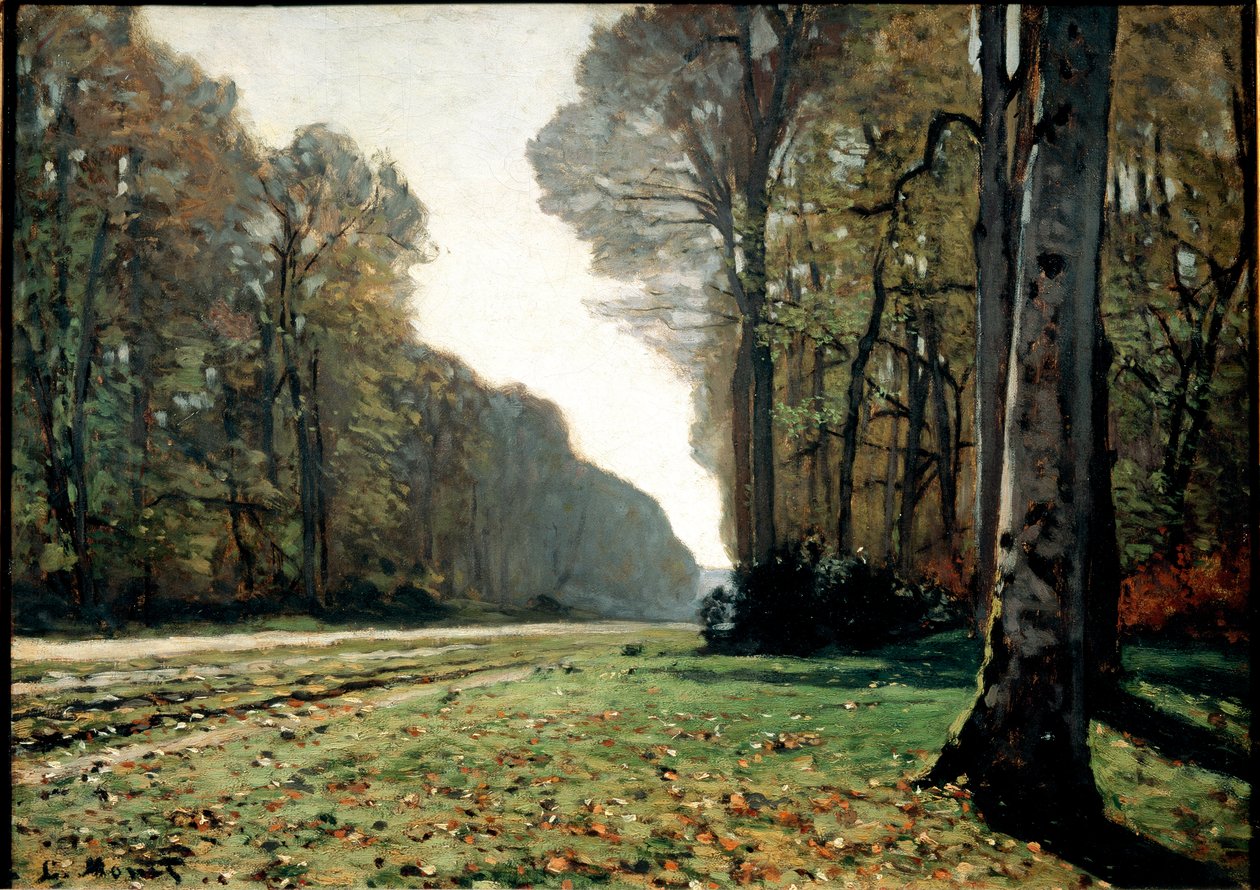 Chaillyn jalkakäytävä (Fontainebleau), noin 1865 (öljy kankaalle). tekijältä Claude Monet