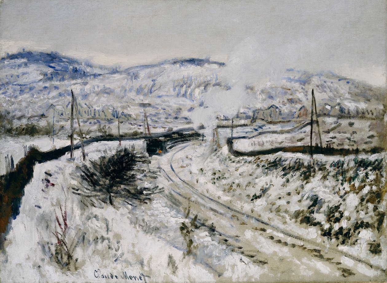Harjoittele lumessa Argenteuilissa tekijältä Claude Monet