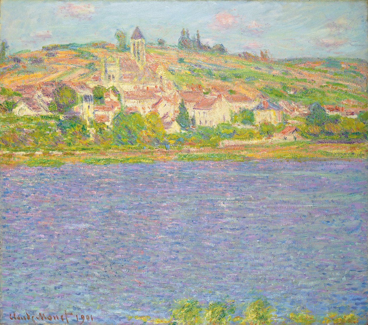 Vetheuil auringossa; Vetheuil, Aurinkoefekti, 1901 tekijältä Claude Monet