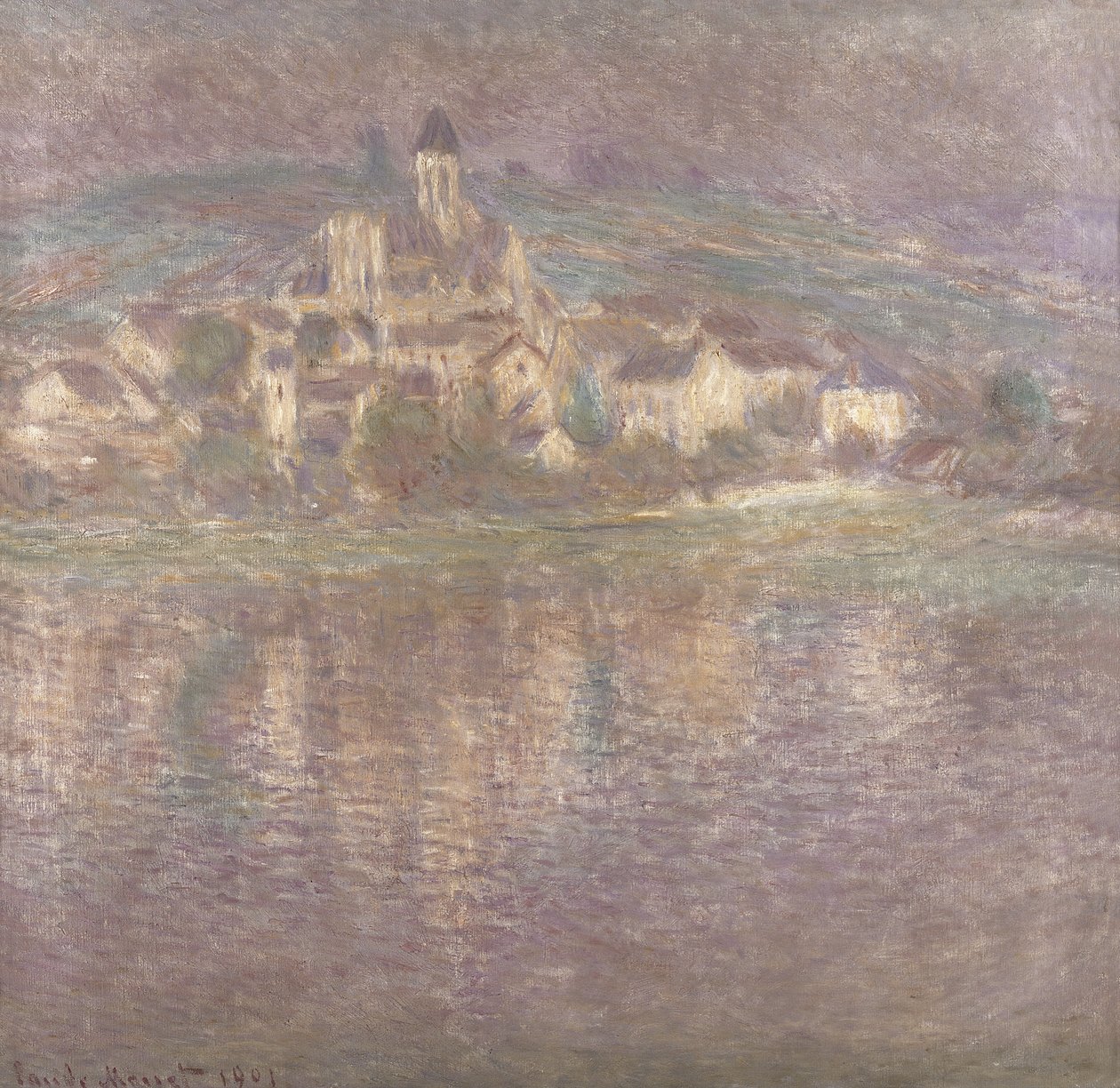 Vetheuil, auringonlasku, 1901 tekijältä Claude Monet