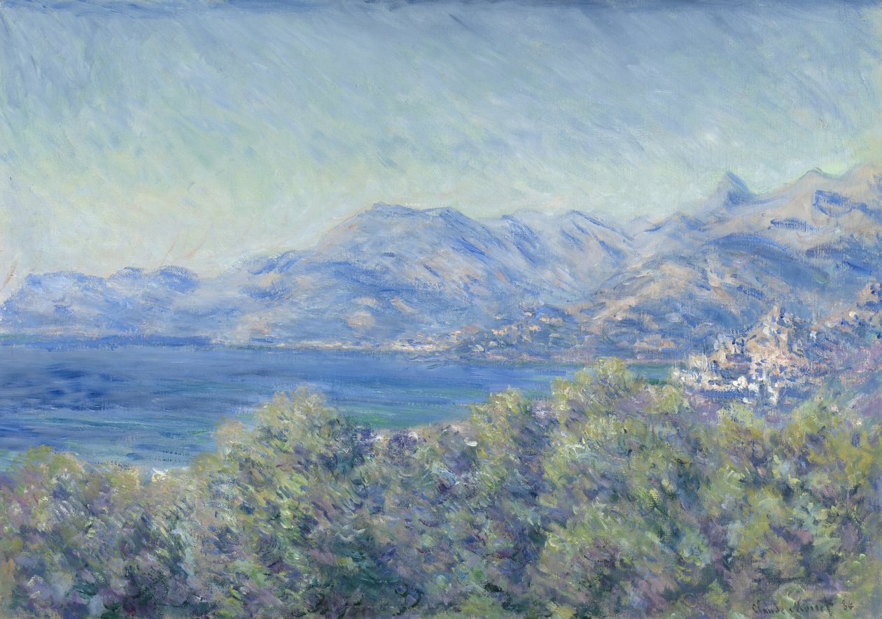 Näkymä Ventimigliaan tekijältä Claude Monet
