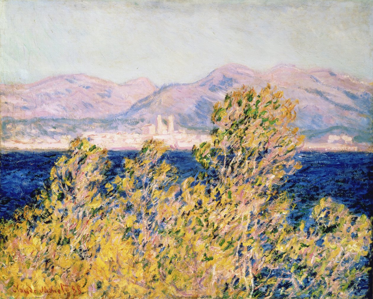 Näkymä Cap d"Antibesille Mistral-puhalluksella, 1888 tekijältä Claude Monet