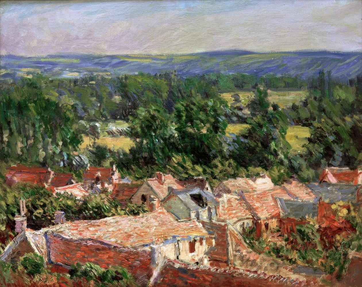 Näkymä Givernyn kylästä tekijältä Claude Monet
