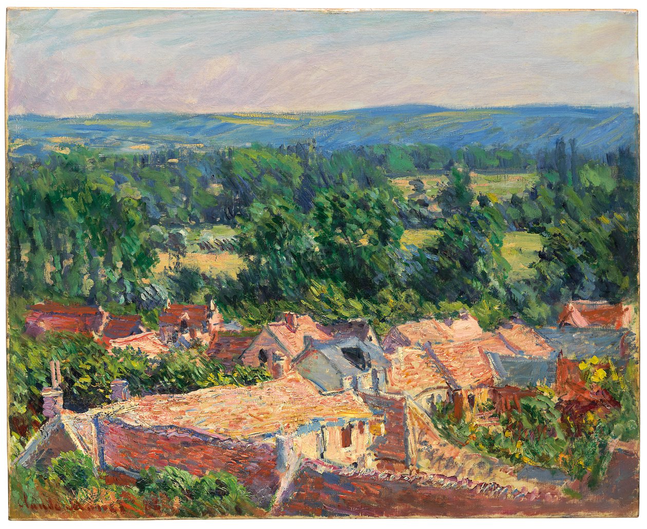 Näkymä Givernyn kylästä, 1886 tekijältä Claude Monet