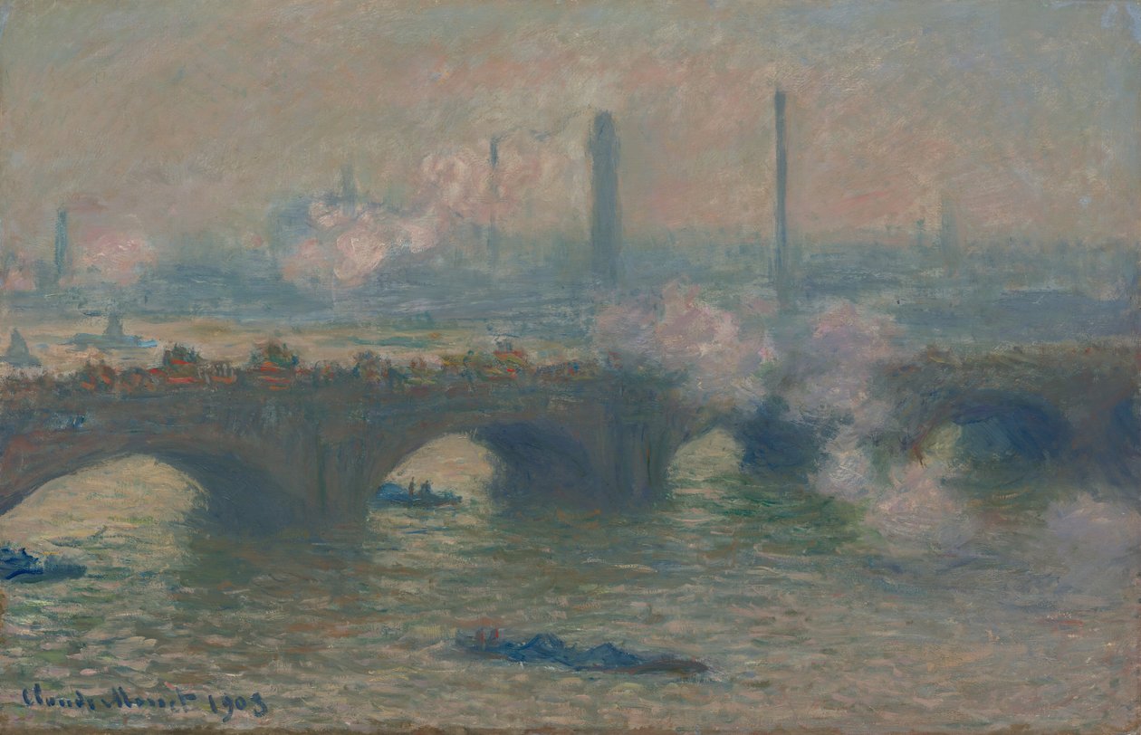 Waterloon silta, Grey Day, 1903. tekijältä Claude Monet