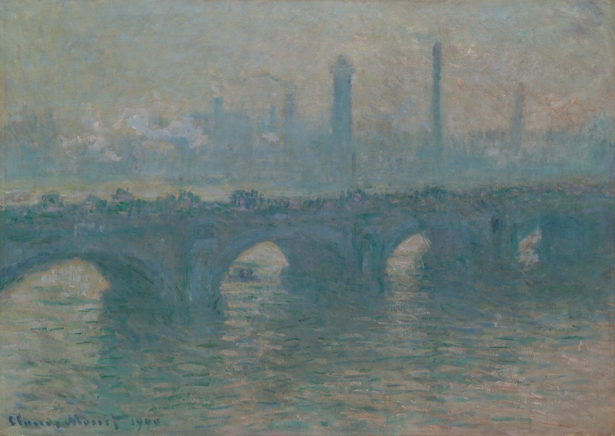 Waterloon silta, harmaa sää tekijältä Claude Monet