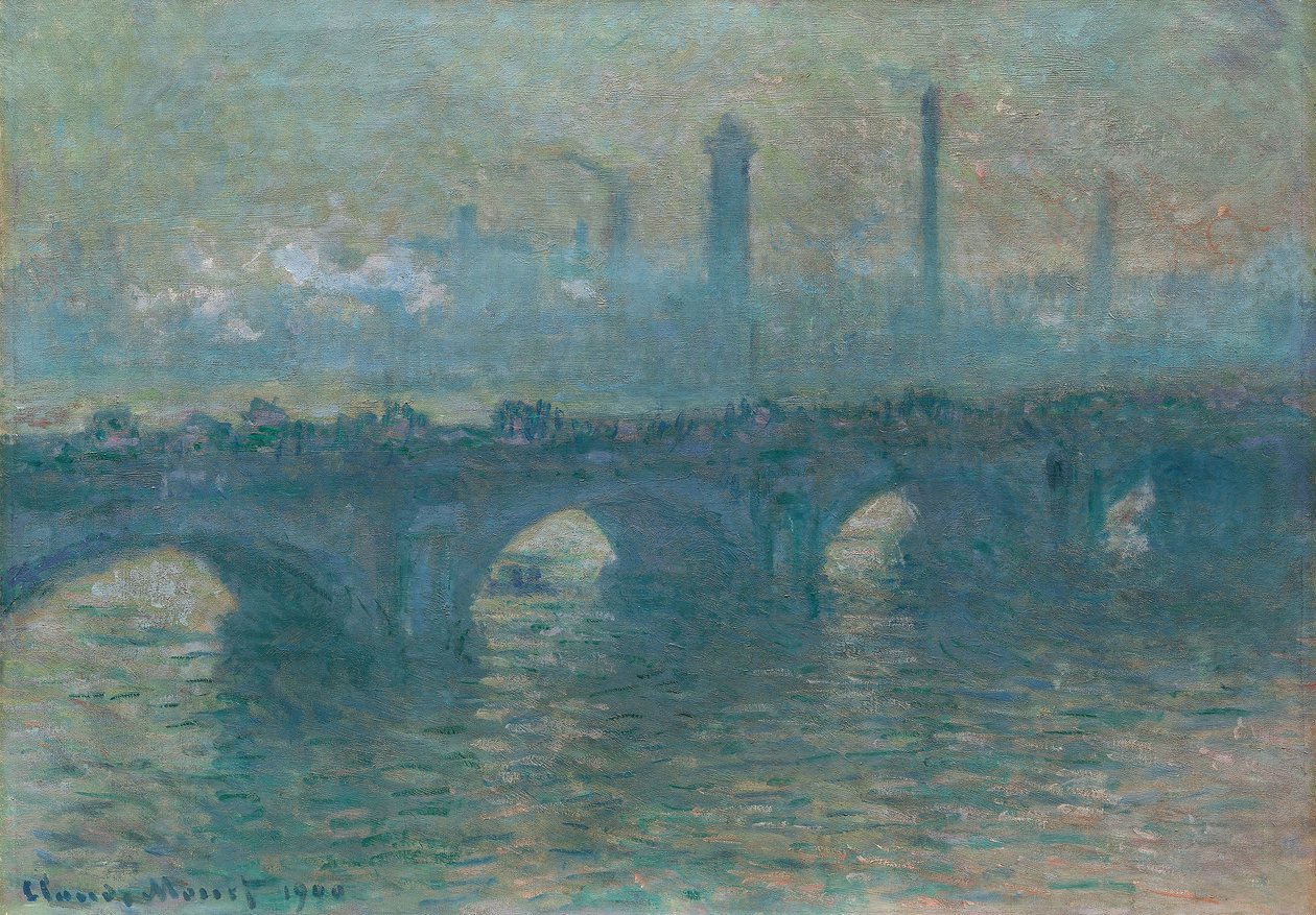 Waterloon silta, harmaa sää tekijältä Claude Monet