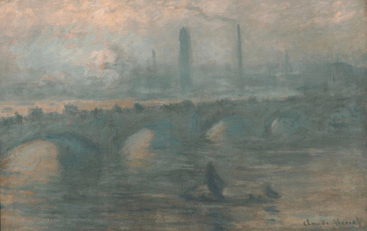 Waterloon silta, sumuinen aamu tekijältä Claude Monet