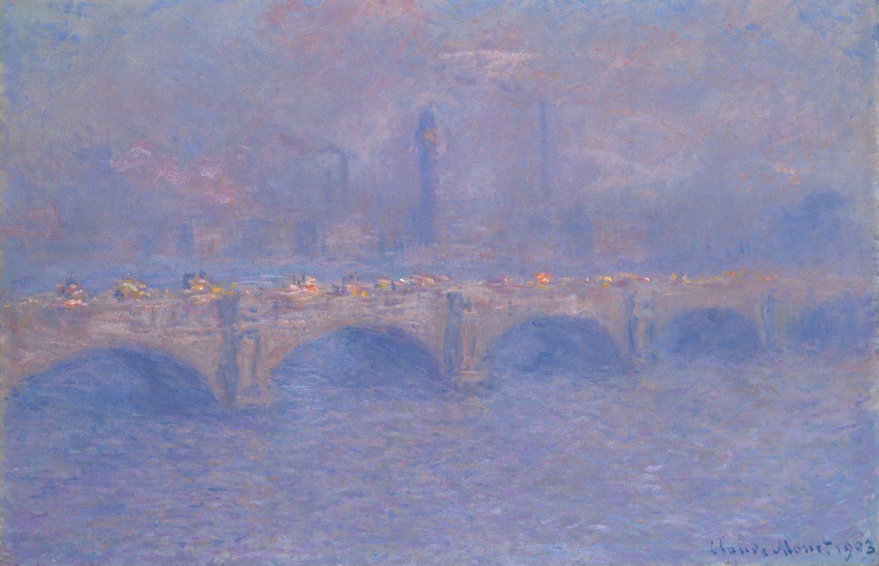Waterloon silta, auringonvaloefekti tekijältä Claude Monet