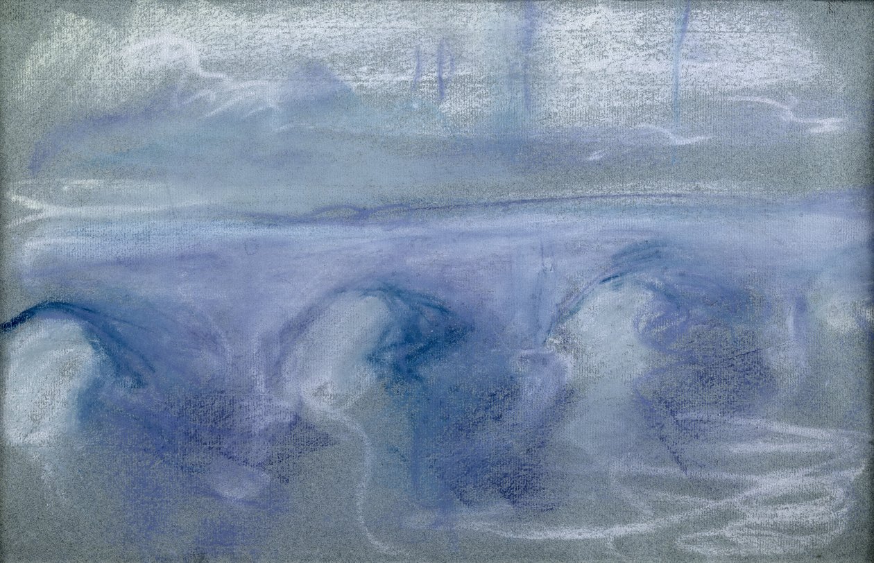 Waterloon silta, n. 1900 (pastelli paperille) tekijältä Claude Monet