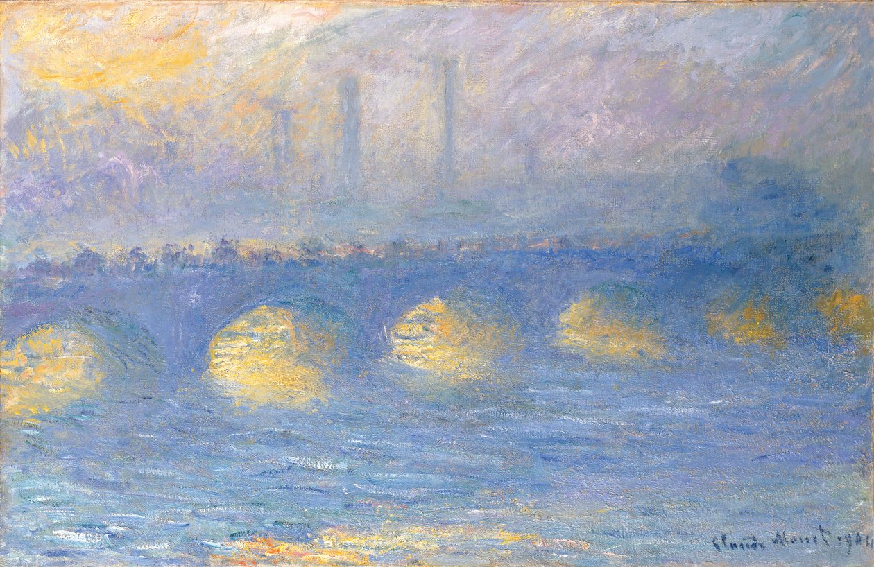 Waterloon silta, pilvinen, 1904 tekijältä Claude Monet