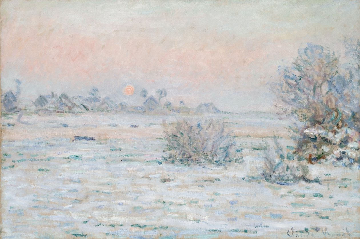 Talviaurinko Lavacourtissa tekijältä Claude Monet