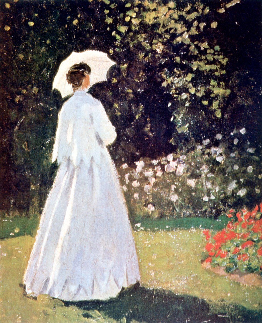 Nainen puutarhassa, Sainte Adresse, yksityiskohta, 1867 tekijältä Claude Monet