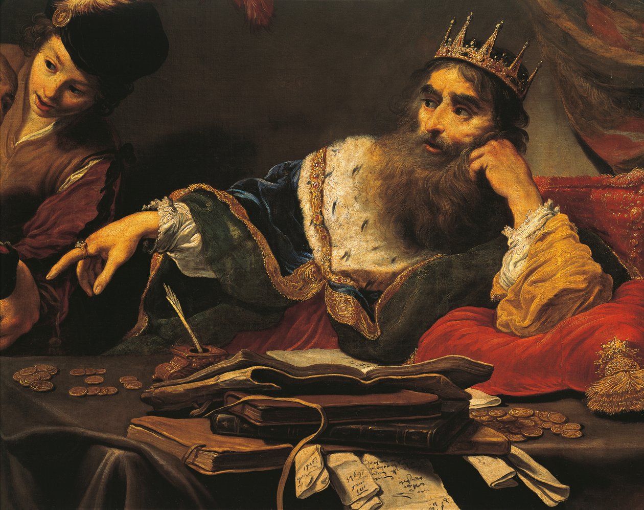Claude Vignon (1593-1670) Claude Vignon (1593-1670), öljy kankaalle Kroesus vastaanottamassa kunnianosoituksen Lydianilta tekijältä Claude Vignon