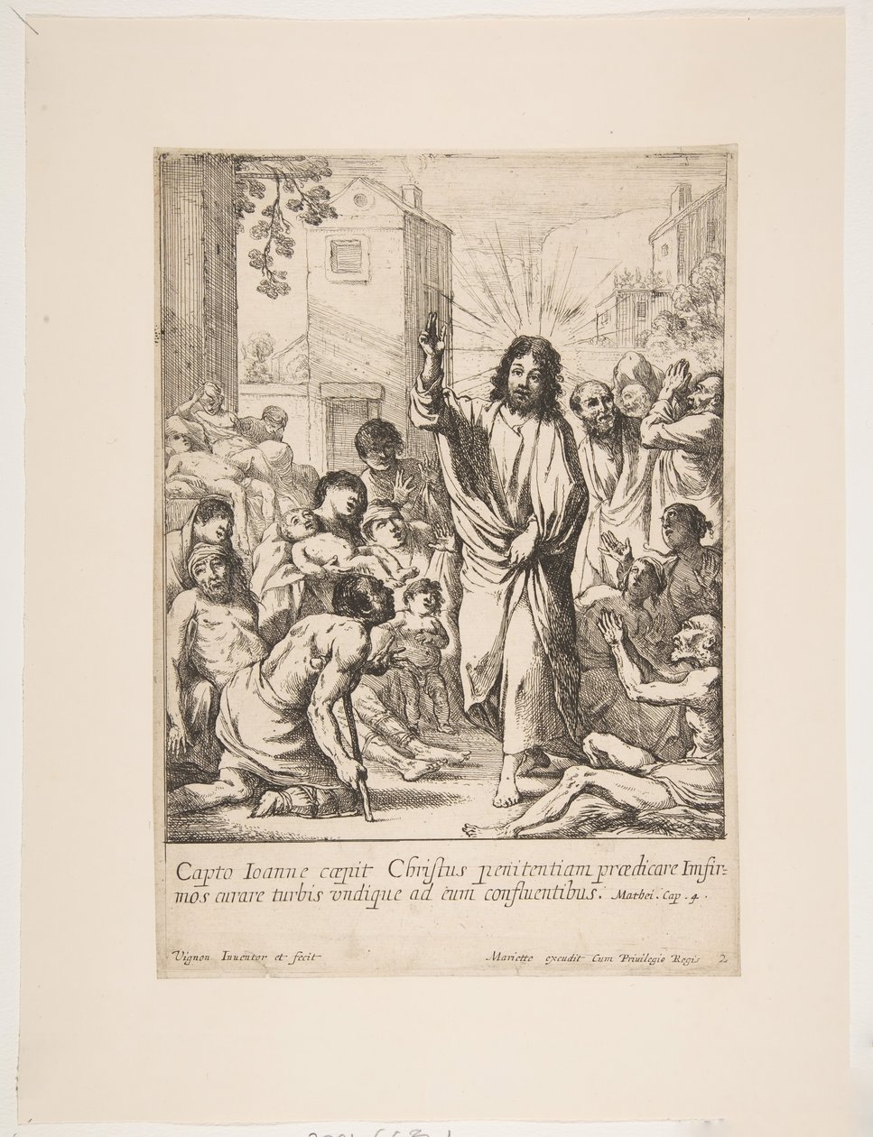 Sairaiden parantaminen Jeesus Kristus parantaa monia sairaita ihmisiä Galileassa. tekijältä Claude Vignon