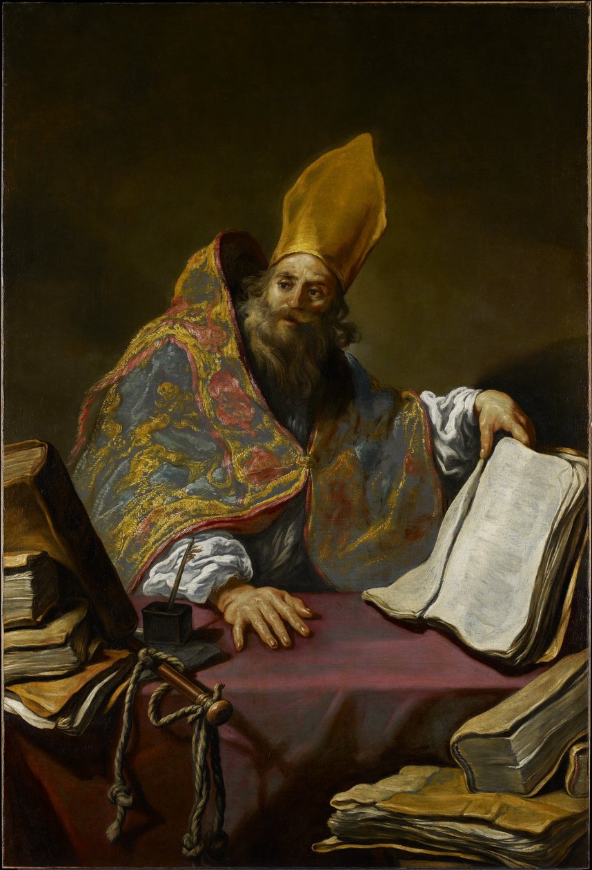 St. Ambrose, n. 1623-25 (öljy kankaalle) tekijältä Claude Vignon