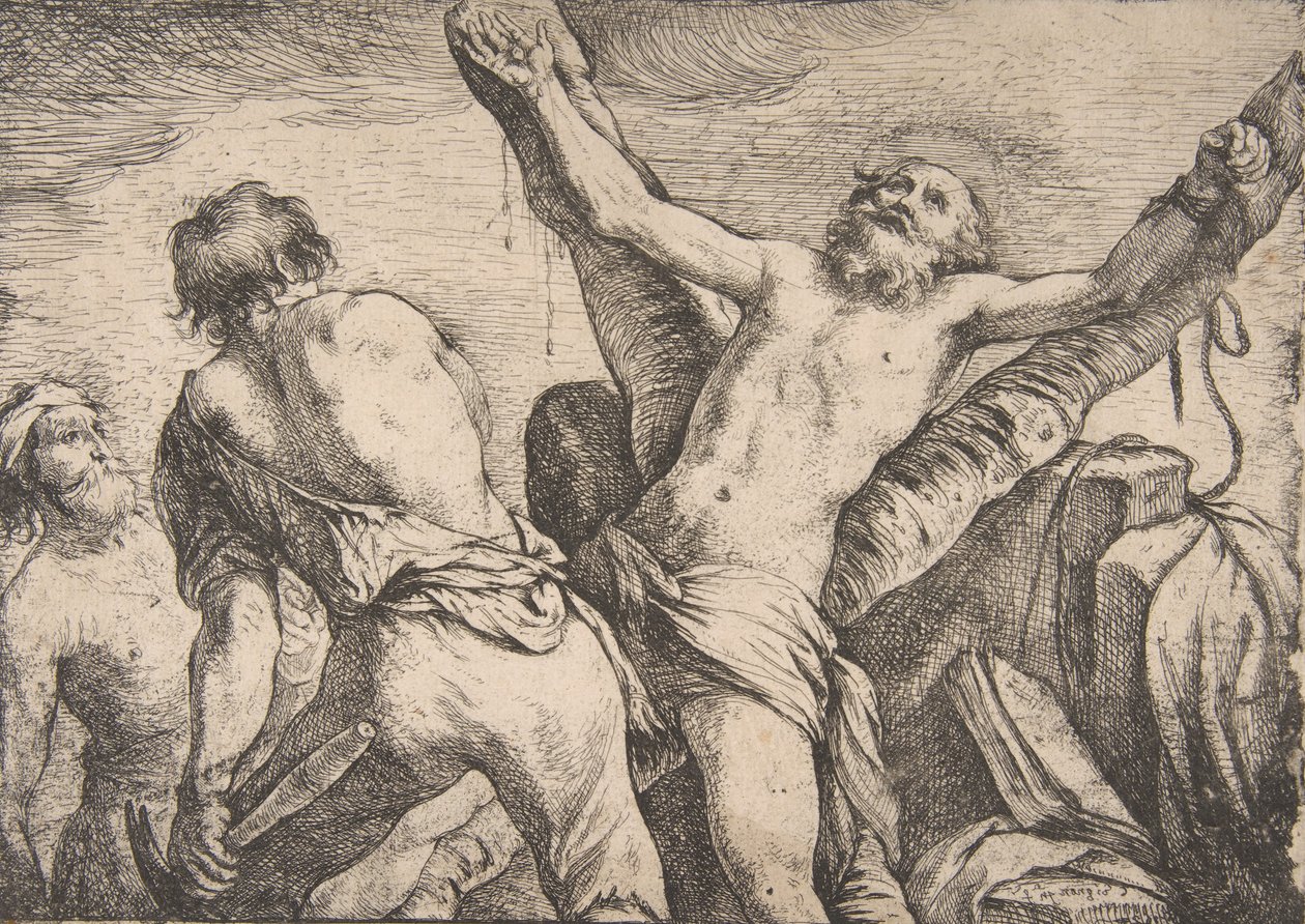 Pyhän Andreaksen marttyyrikuolema, 1623. tekijältä Claude Vignon