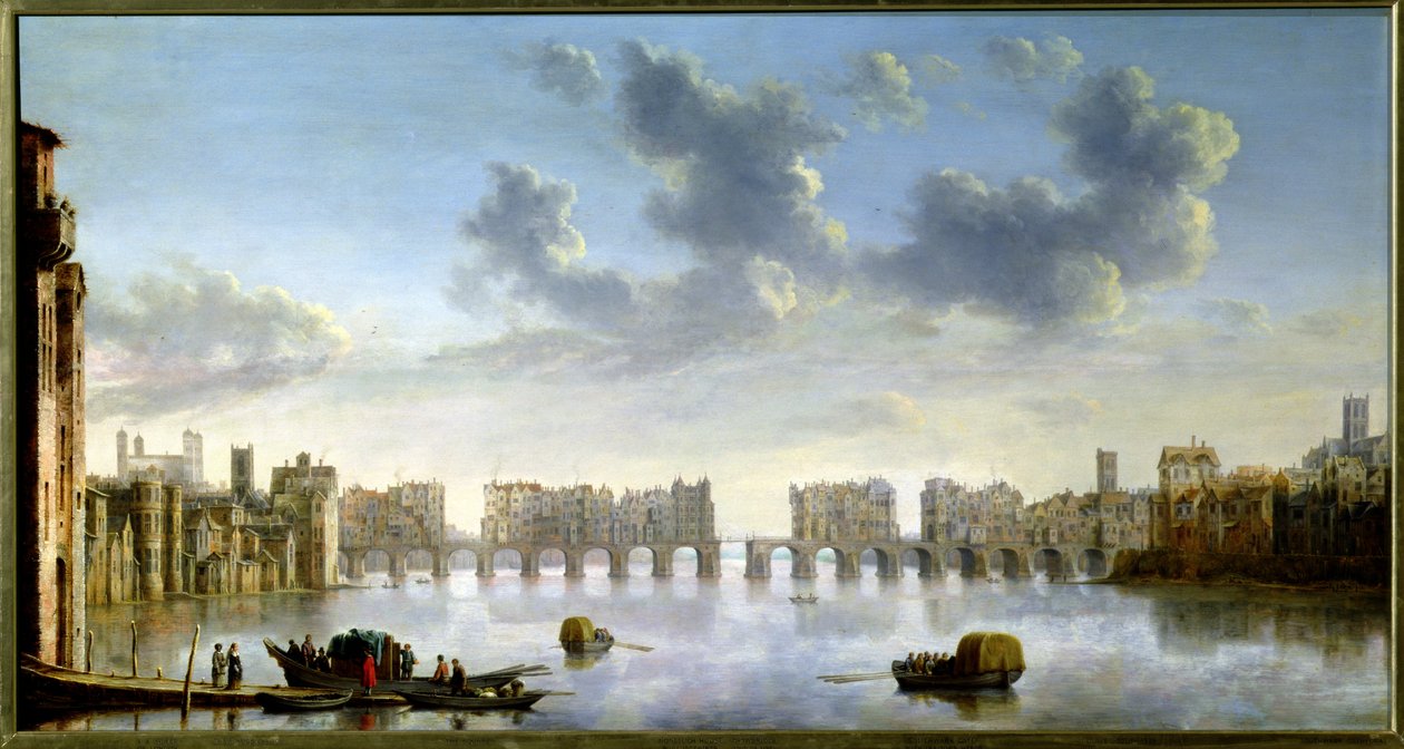 Old London Bridge (öljy), noin 1630 tekijältä Claude de Jongh