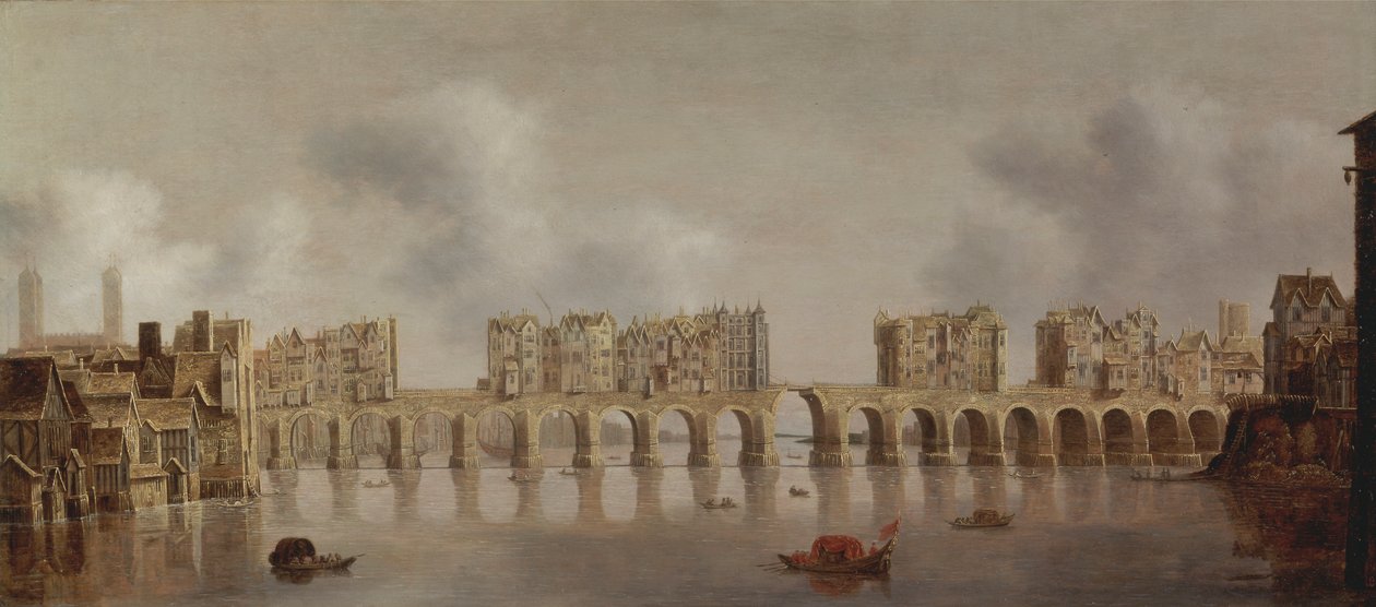 Näkymä London Bridgelle tekijältä Claude de Jongh