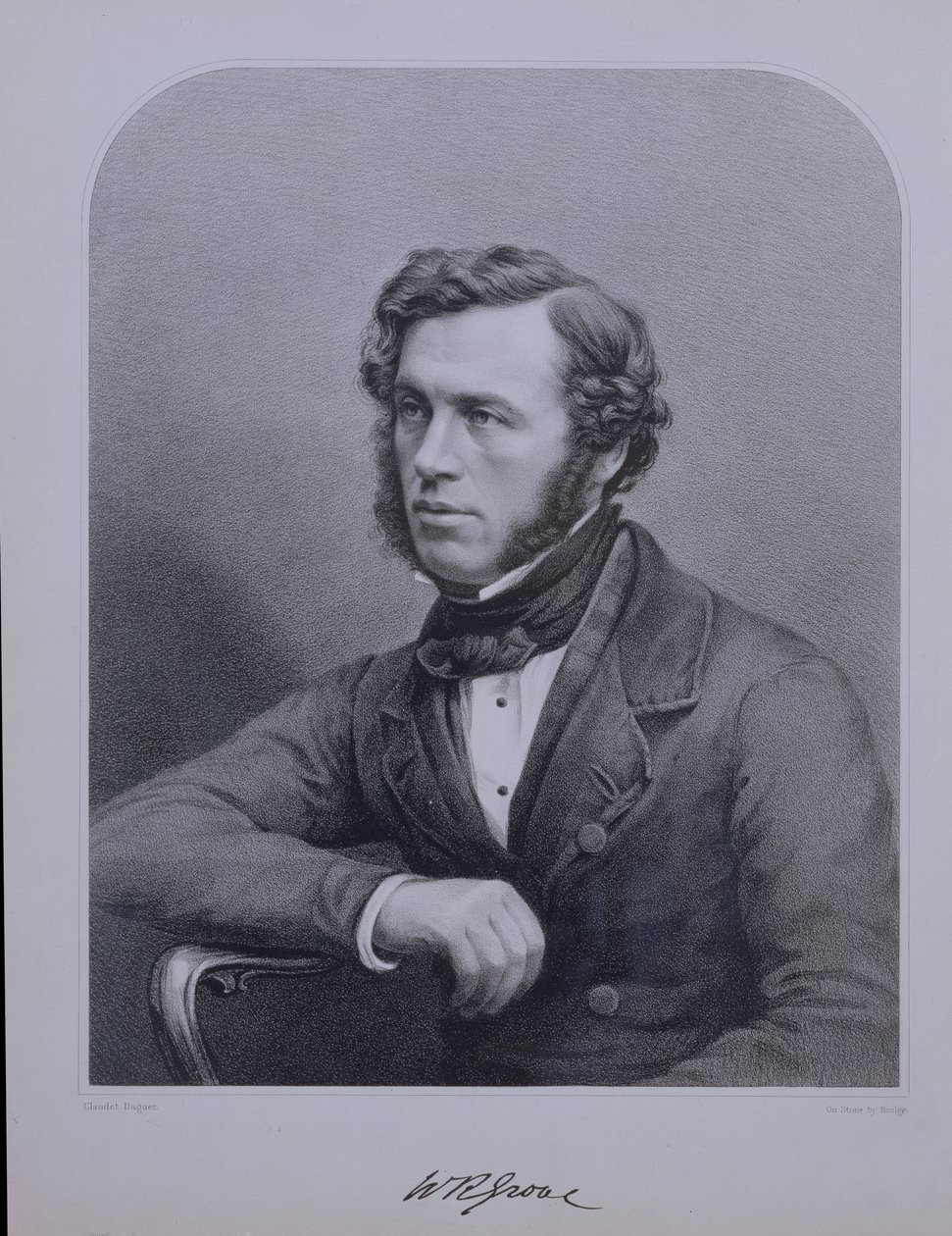 Bosleyn kaivertama Sir William Groven (1811-96) muotokuva tekijältä Claudet Daguer