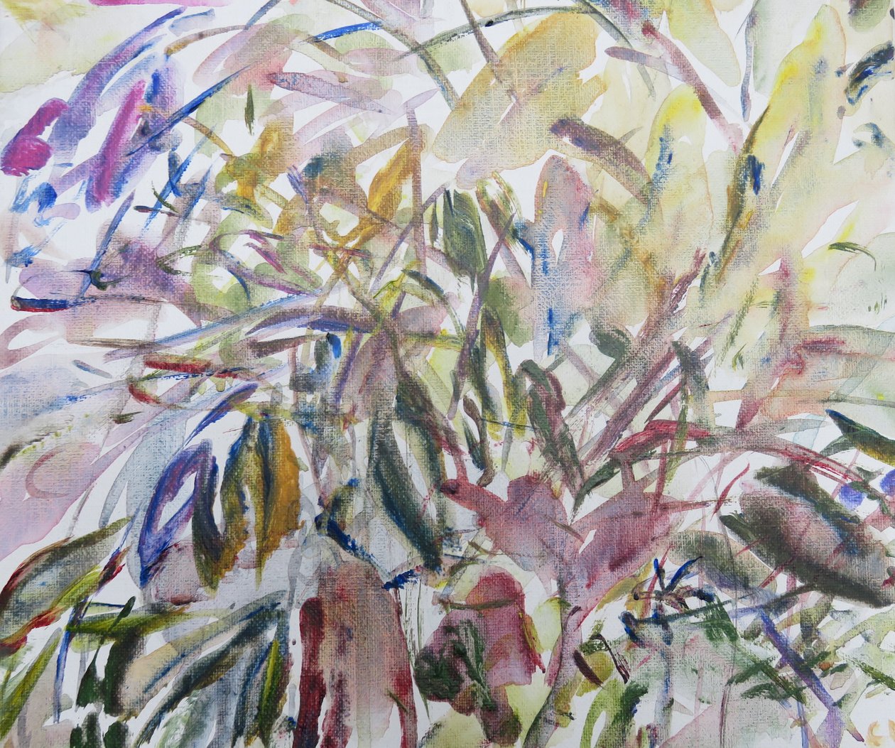 Lehdet I, 2011 (akryyli kankaalle) tekijältä Claudia Hutchins Puechavy