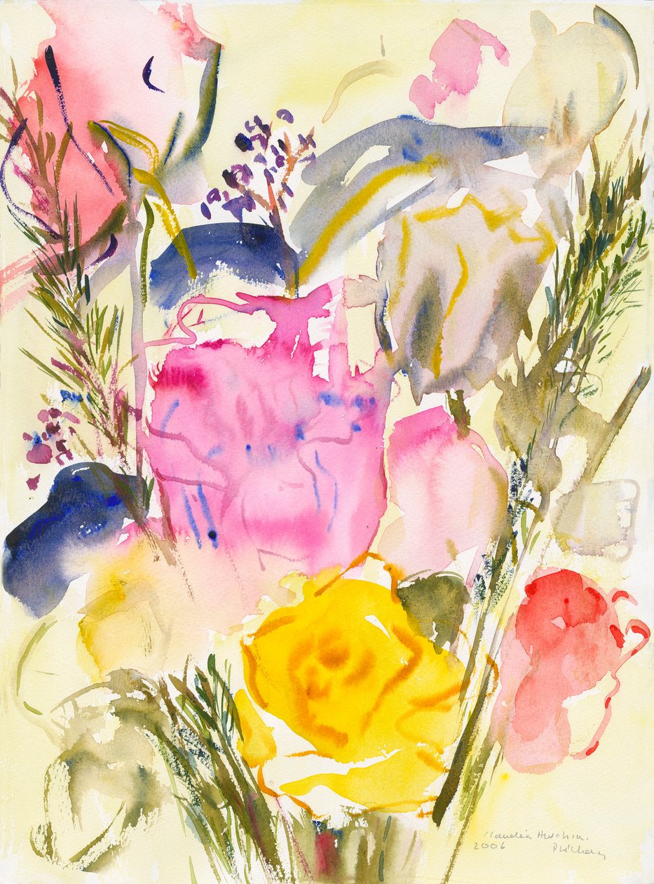 Ruusuja, 2006, (akvarelli paperille) tekijältä Claudia Hutchins Puechavy