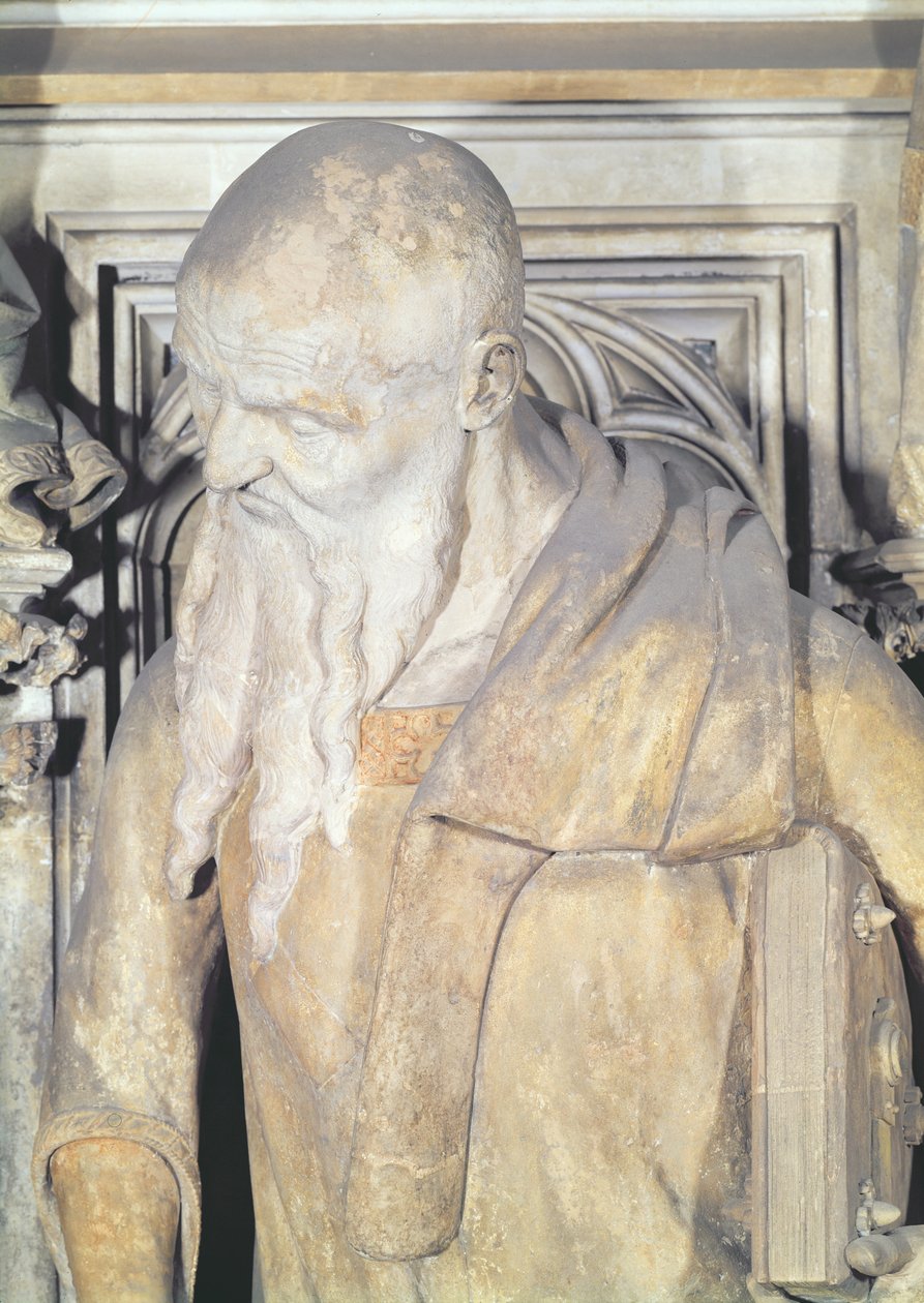 Mooseksen kaivo, Jesajan kuva kuusikulmaisesta jalustasta, 1395-1404, kivi. tekijältä Claus and Malouel, Jean Sluter