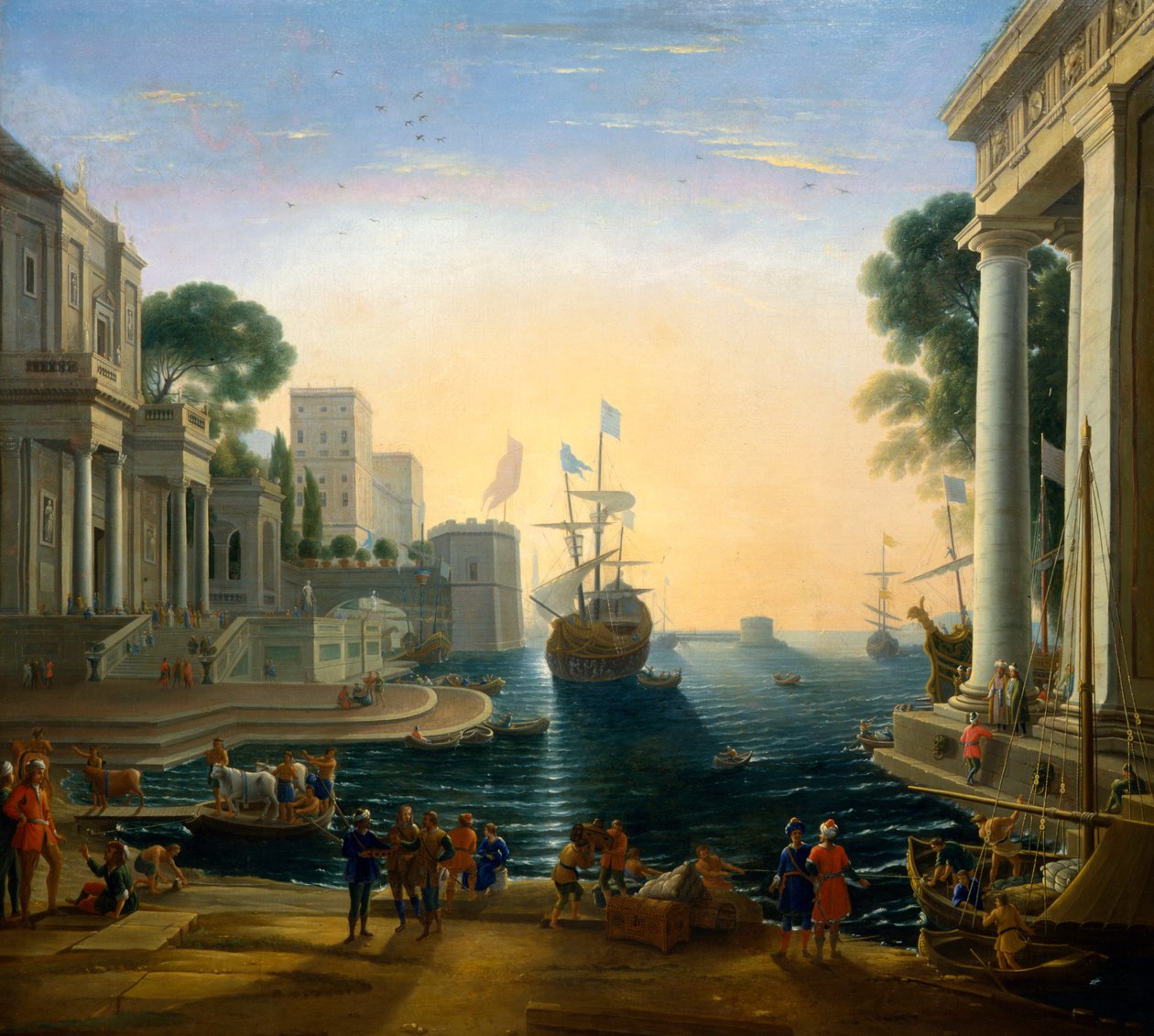 "Harbour" Claude Lorrinen mukaan, vuodelta 1820 tekijältä Clause Lorraine