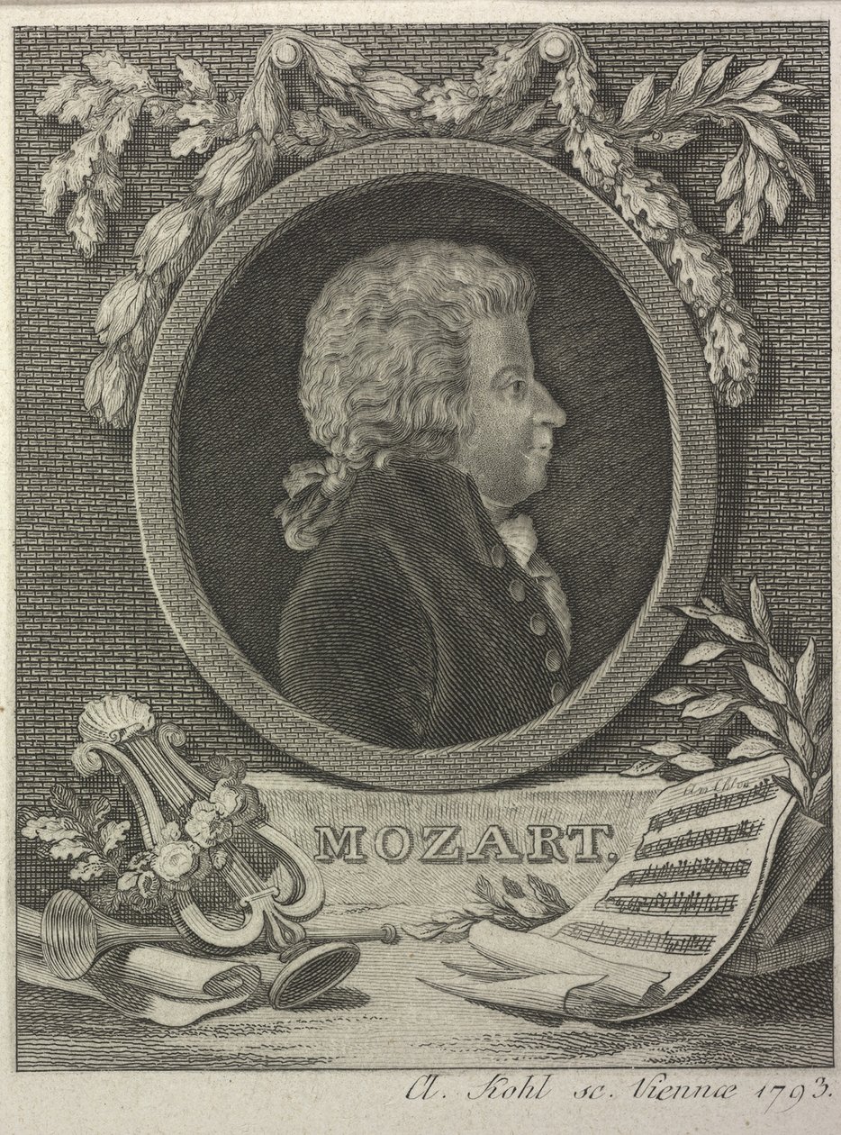 Wolfgang Amadeus Mozart, 1793 tekijältä Clemens Kohl