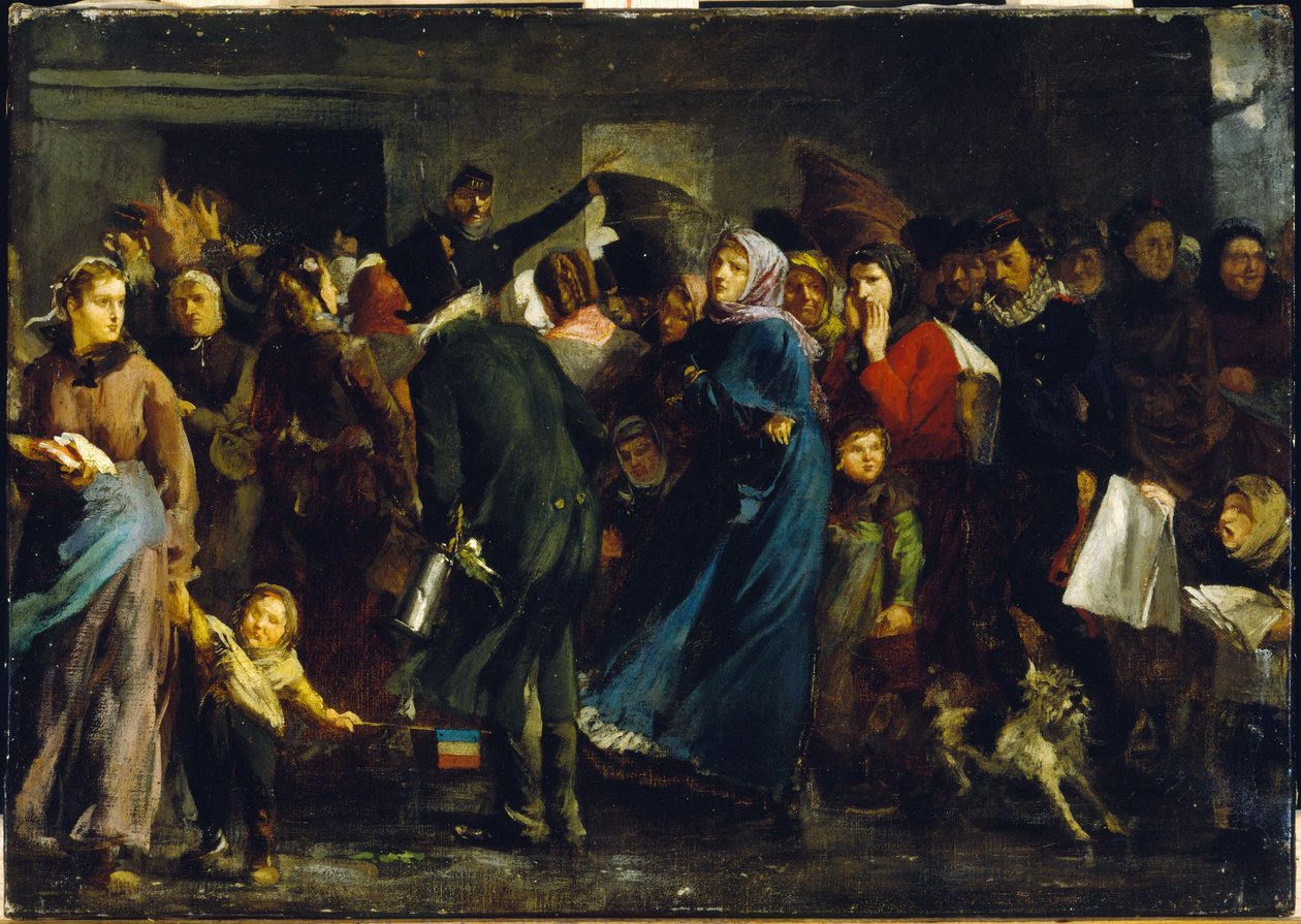 Teurastamon jono vuonna 1871, noin 1871 (öljy kankaalle) tekijältä Clément Auguste Andrieux