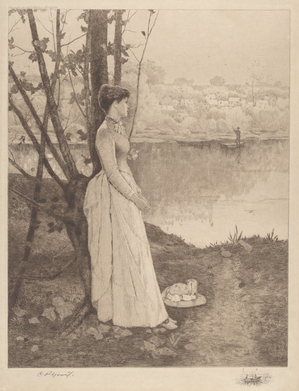 Sense títol (Lady by a Riverbank) finlandès tekijältä Clement Rollins Grant