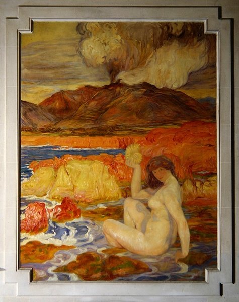 "Geologia", 1900-luvun alku (fresko) tekijältä Clementine Helene Dufau